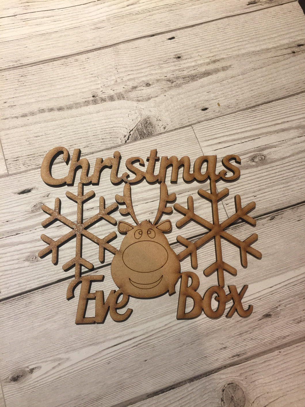 Wooden Christmas Eve box topper - Laser LLama Designs Ltd
