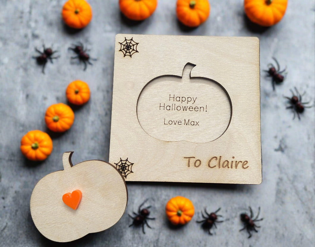 Wooden personalised 3d Halloween card - Laser LLama Designs Ltd